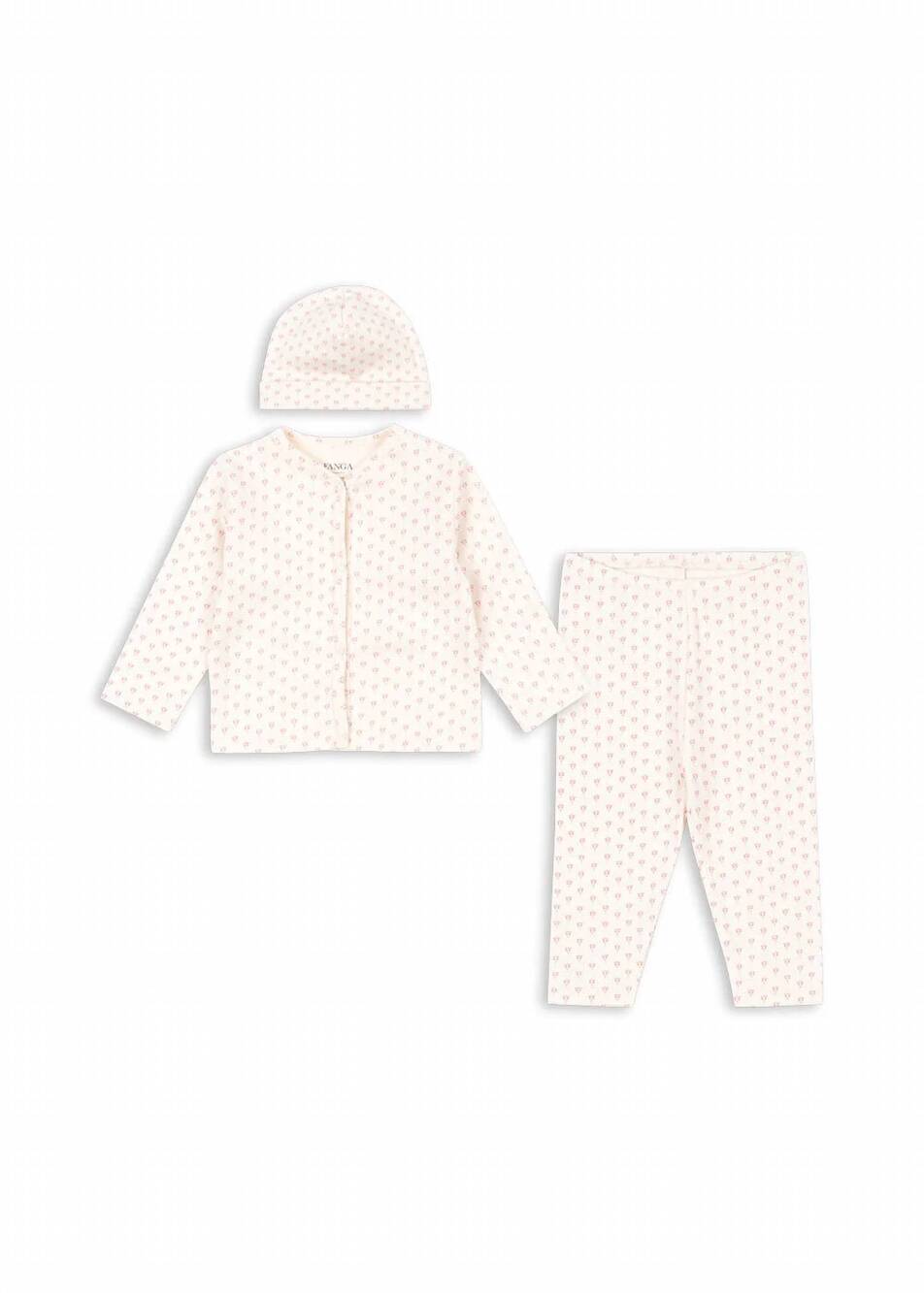 NEW KONGES SLØJD girls bello newborn set in punto rosa